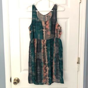 Tie-Dye Babydoll Dress Ecote